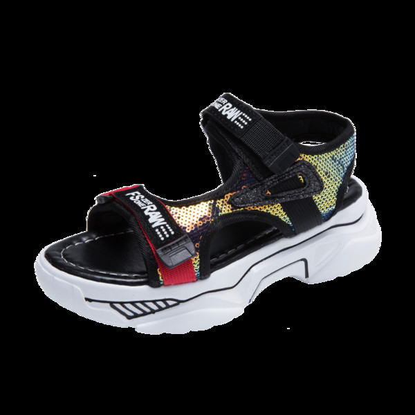 Fényes hatású női szandál foltokkal