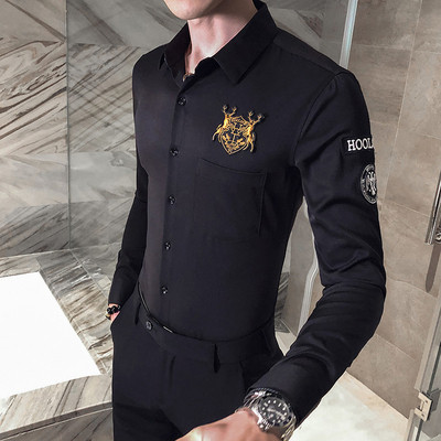 Új modell modern férfi ing rátéttel