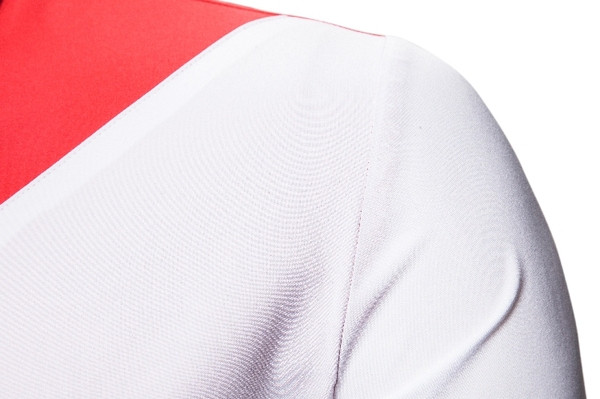 Modern férfi ing klasszikus gallérral és piros gombokkal