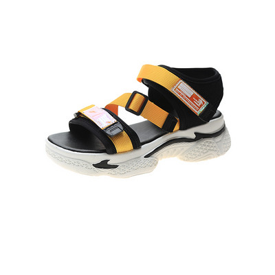 Női alkalmi textil szandál durva talppal