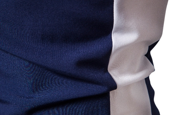 Modern férfi ing klasszikus gallérral és rövid ujjú kék színben