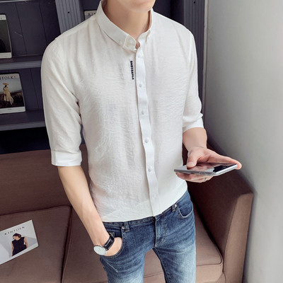 Nyári férfi ing 3/4-es ujjal és gombbal