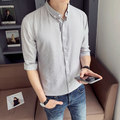 Nyári férfi ing 3/4-es ujjal és gombbal