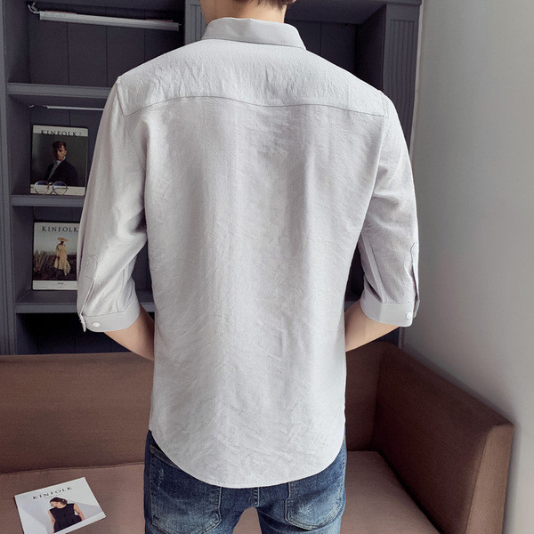 Nyári férfi ing 3/4-es ujjal és gombbal