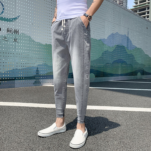 Nyári alkalmi farmernadrág elasztikus derékkal