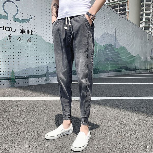 Nyári alkalmi farmernadrág elasztikus derékkal