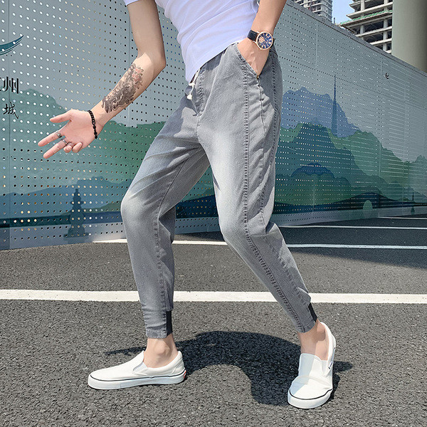 Nyári alkalmi farmernadrág elasztikus derékkal