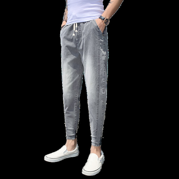 Nyári alkalmi farmernadrág elasztikus derékkal