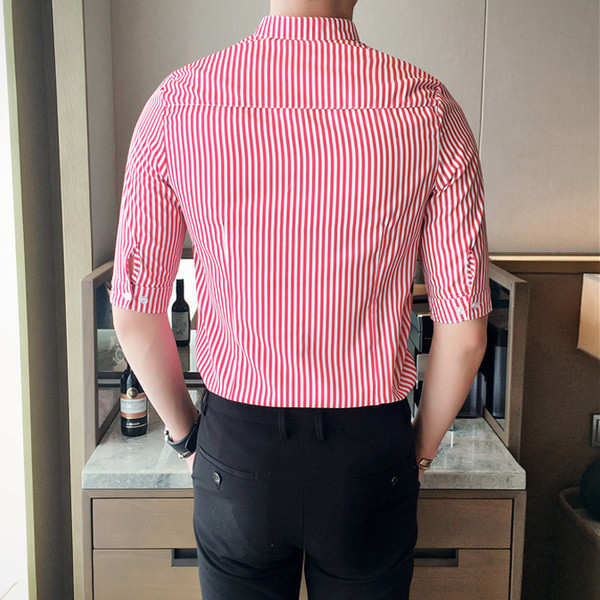 Vasaras svītrains krekls ar aplikāciju un 3/4 piedurknēm