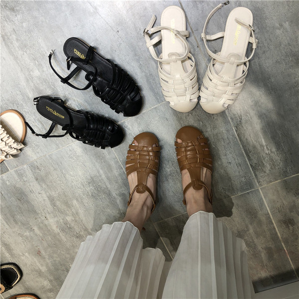 Női alkalmi szandál eko bőrből, lapos talppal