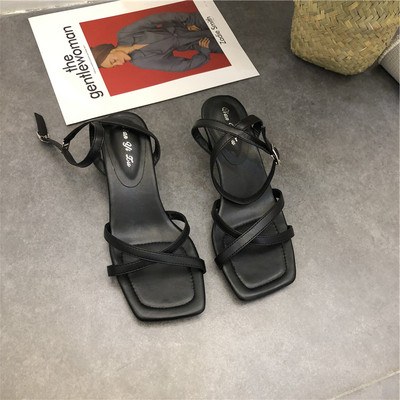 Öko bőrből készült női szandál, eco bőr pántokkal