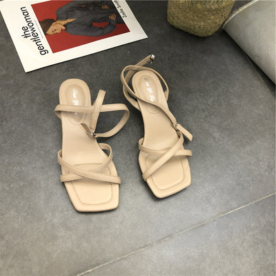 Öko bőrből készült női szandál, eco bőr pántokkal