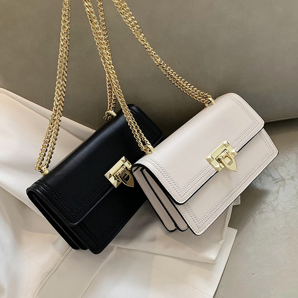 Eko bőrből készült modern női táska fém lánccal