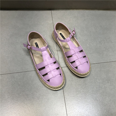 Eko bőrből készült női szandál lapos talppal