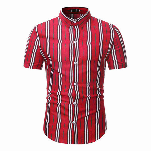 Modern férfi ing klasszikus gallérral és rövid ujjal