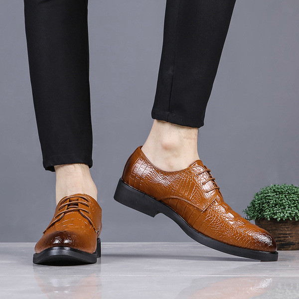 ÚJ modell férfi formális cipő állatmintával és fűzővel