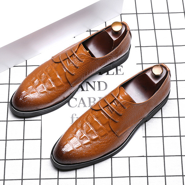 ÚJ modell férfi formális cipő állatmintával és fűzővel