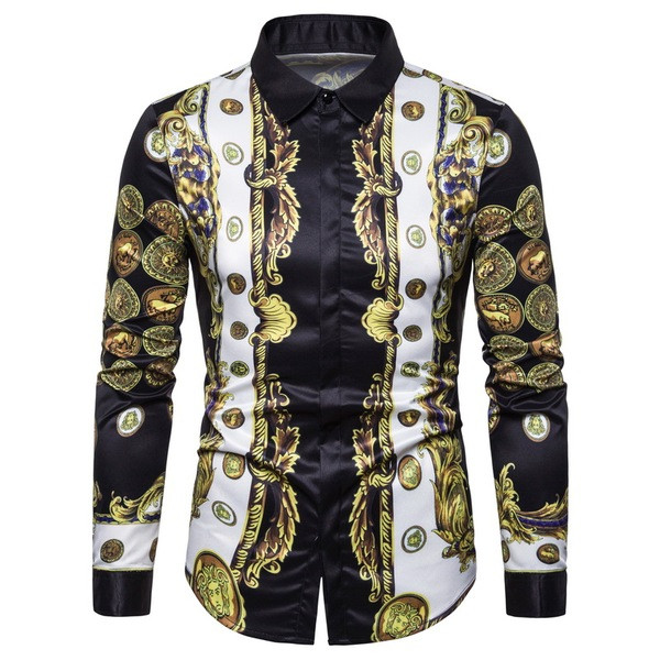 NAUJO modelio vyriški marškiniai su klasikine apykakle ir ilgomis rankovėmis juodos spalvos