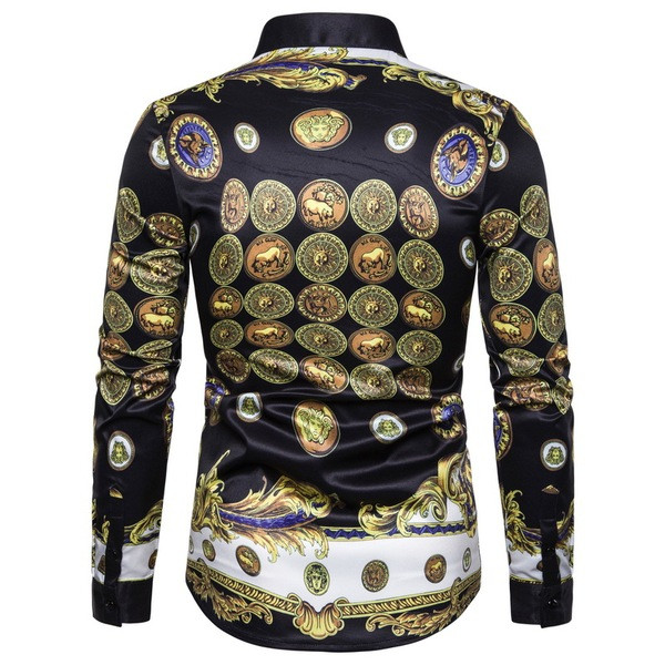 NAUJO modelio vyriški marškiniai su klasikine apykakle ir ilgomis rankovėmis juodos spalvos