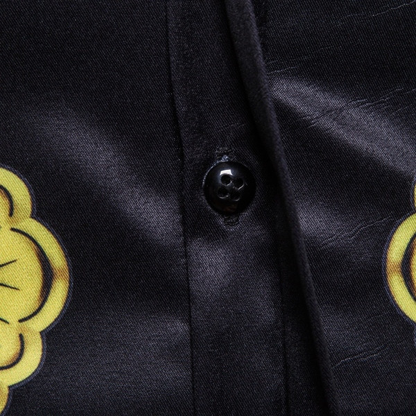 NAUJO modelio vyriški marškiniai su klasikine apykakle ir ilgomis rankovėmis juodos spalvos