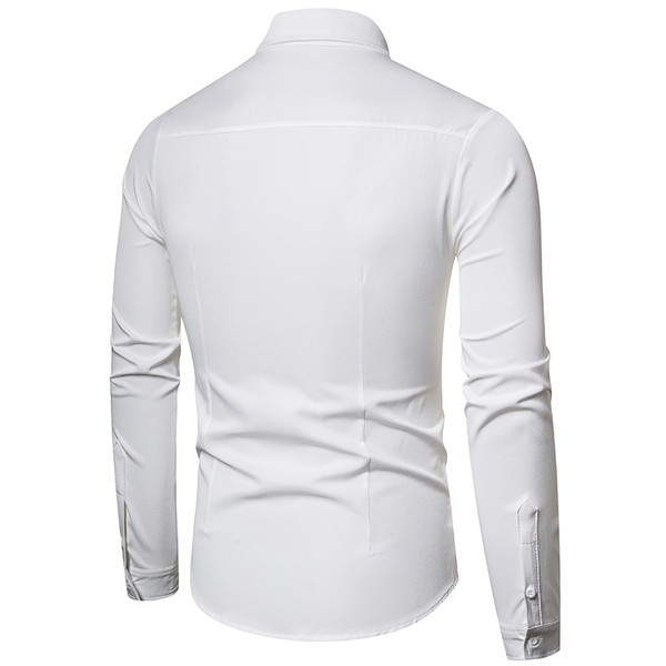 Modern férfi ing klasszikus gallérral és színes szegéllyel