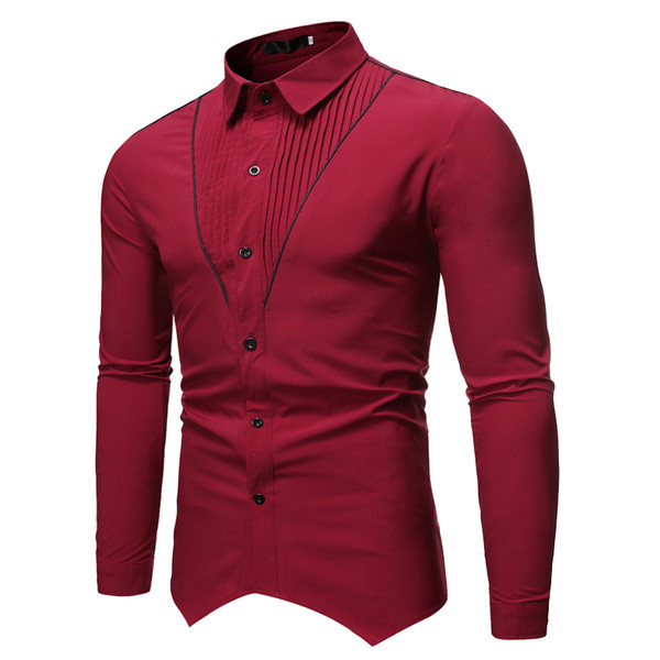 Formális férfi ing klasszikus gallérral és hosszú ujjal