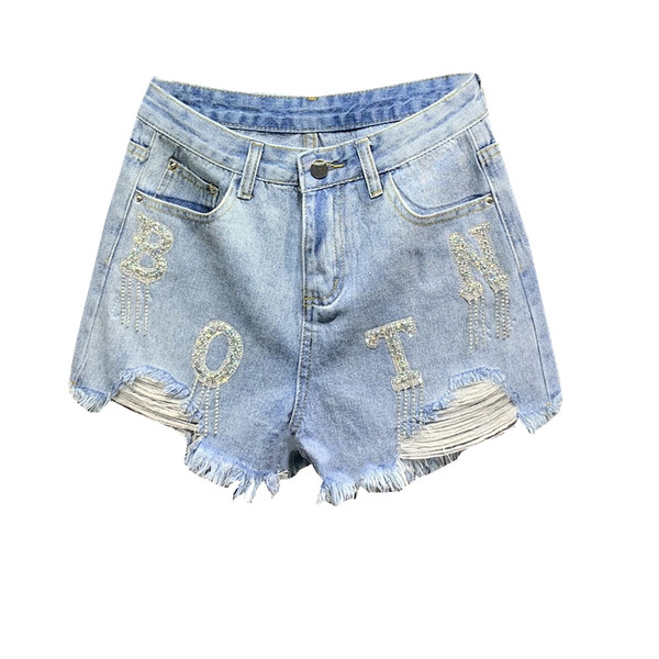 Farmer rövidnadrág szakadt motívumokkal - kék színben