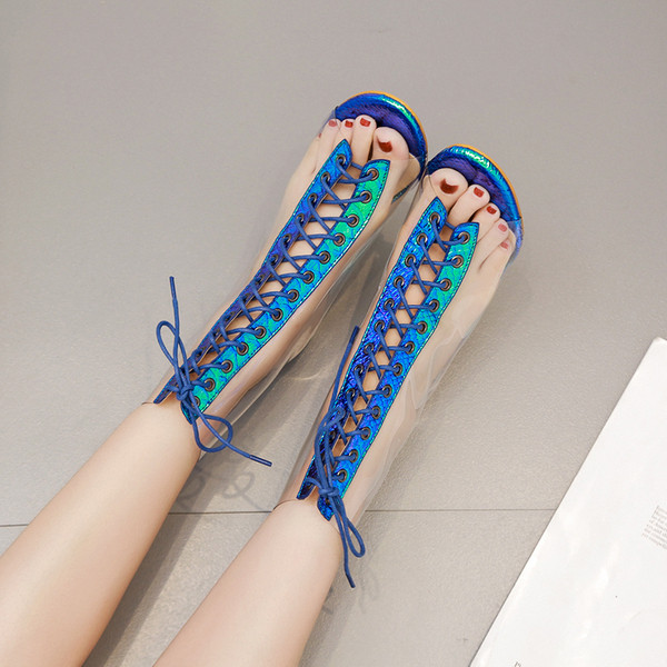 Ženske ljetne čizme od silikona sa vezicama