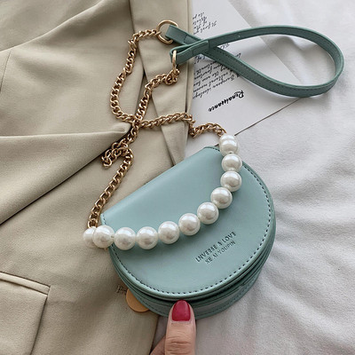 Modern női táska ökobőrből és gyöngyből