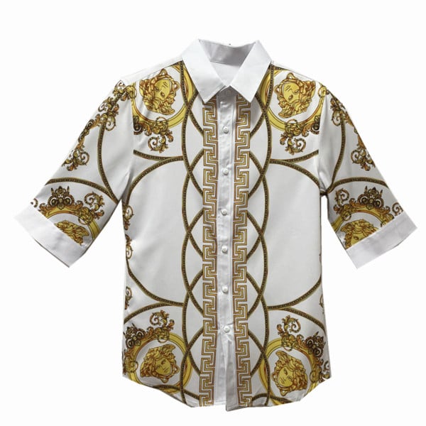 Elegáns férfi ing 3/4-es ujjal és klasszikus gallérral