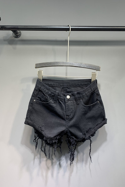 Rebenenud motiividega moodsad naiste lühikesed püksid sinise ja musta värviga