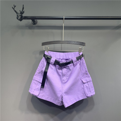 Női sportnadrág lila színű zsebekkel