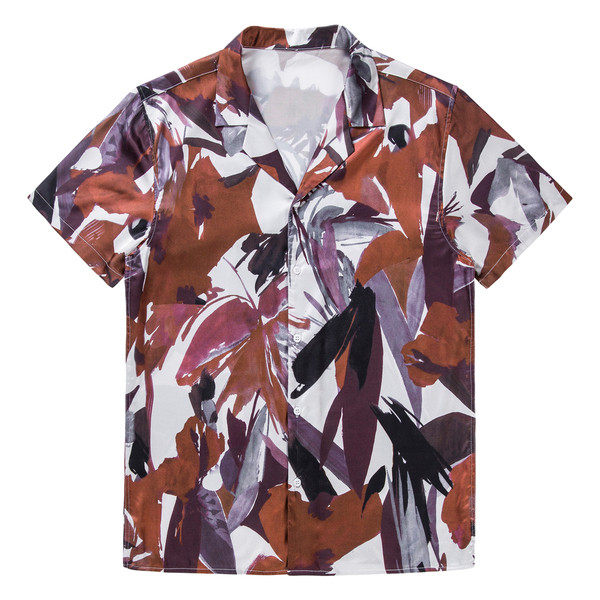 ΝΕΟ μοντέλο ανδρικό καλοκαιρινό πουκάμισο με κλασικό γιακά και μοτίβο