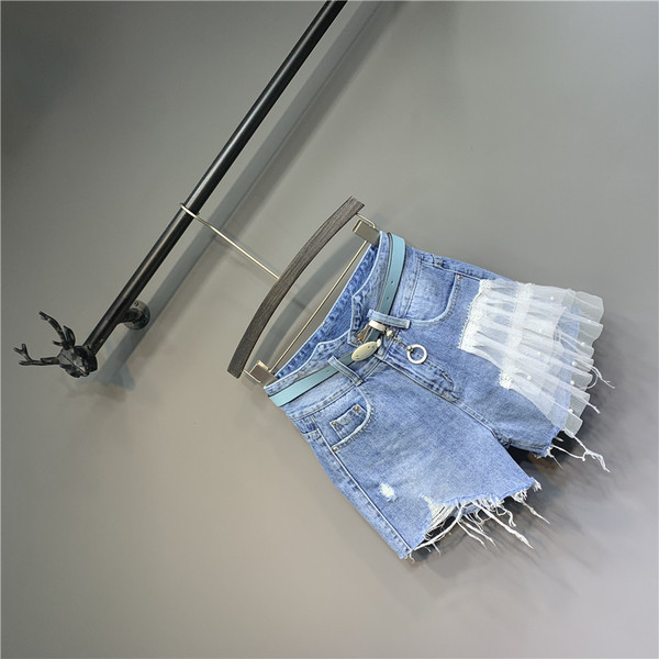 Új modell női farmer tüll és öv