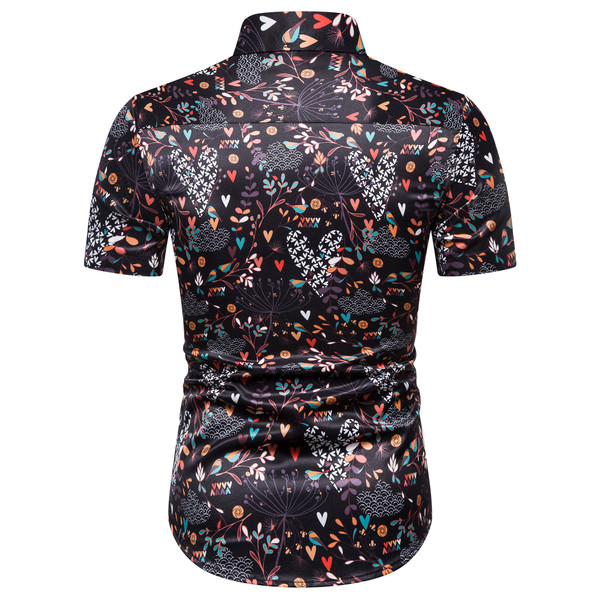 Elegáns férfi ing klasszikus gallérral és virágmintával