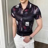 Moodne meeste särk klassikalise krae ja pikkade varrukatega musta värvi