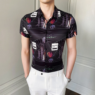 Moodne meeste särk klassikalise krae ja pikkade varrukatega musta värvi