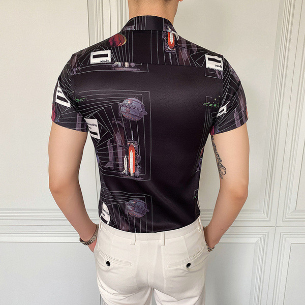 Moodne meeste särk klassikalise krae ja pikkade varrukatega musta värvi