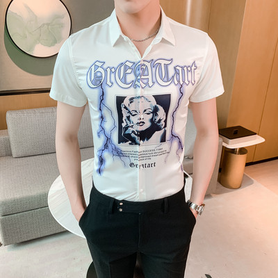 ÚJ modell modern férfi ing klasszikus gallérral és rátéttel