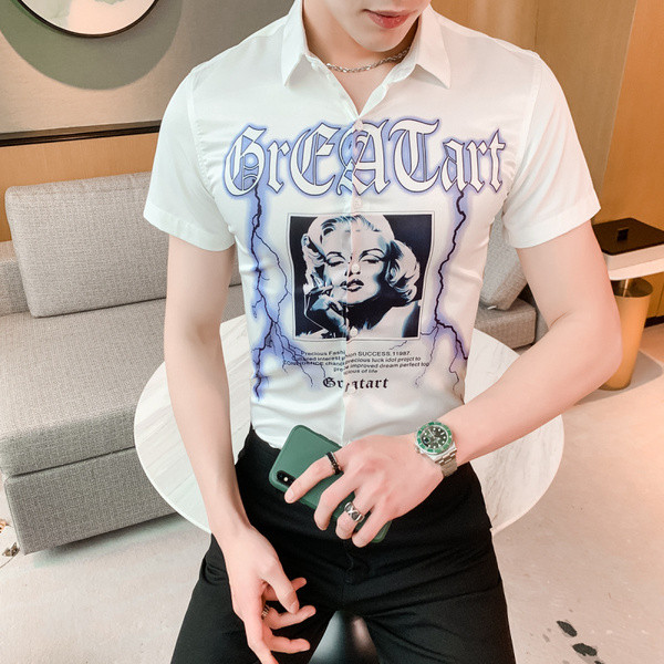 ÚJ modell modern férfi ing klasszikus gallérral és rátéttel