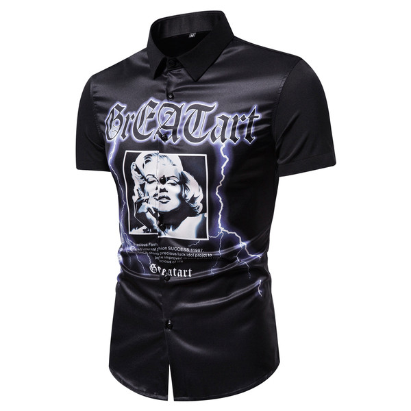 ÚJ modell modern férfi ing klasszikus gallérral és rátéttel