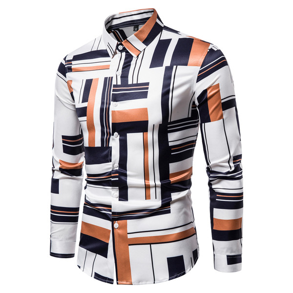ÚJ modell elegáns férfi ing hosszú ujjal és klasszikus gallérral