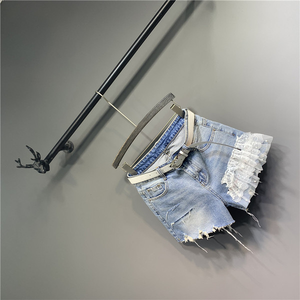 Új modell farmer rövidnadrág tüll és gyöngyökkel