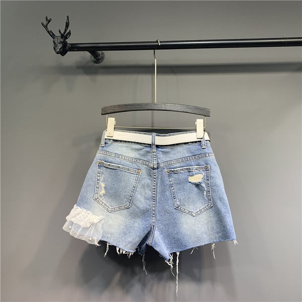 Új modell farmer rövidnadrág tüll és gyöngyökkel