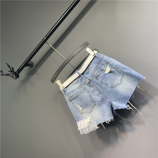 Új modell farmer rövidnadrág tüll és gyöngyökkel