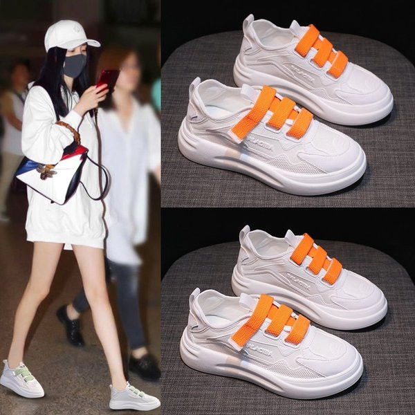 Női alkalmi tornacipő színes foltokkal, lapos talppal