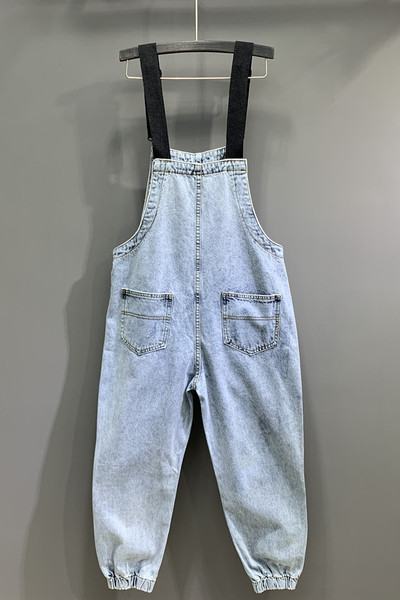 Női farmer overall új modellje vékony pánttal