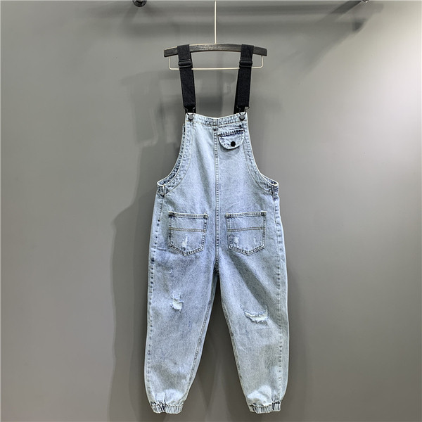 Női farmer overall új modellje vékony pánttal