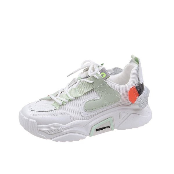 Női alkalmi sportcipő rózsaszín és zöld színben