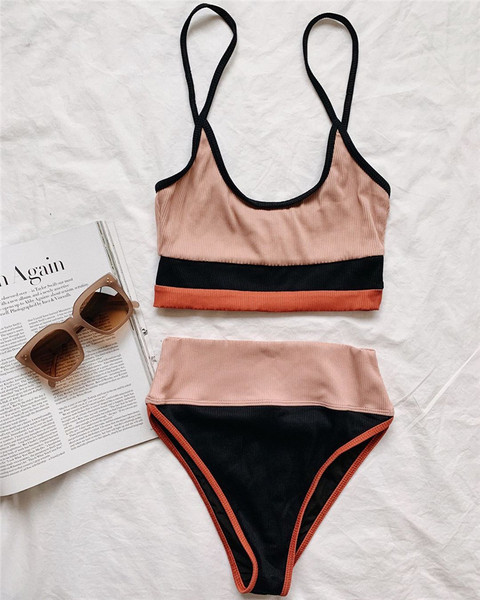 Нов модел дамски бански от две части - долнище с висока талия